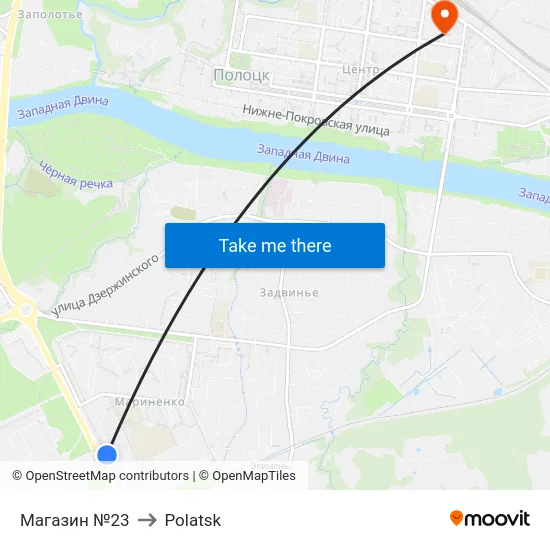 Store #23 to Polotsk map