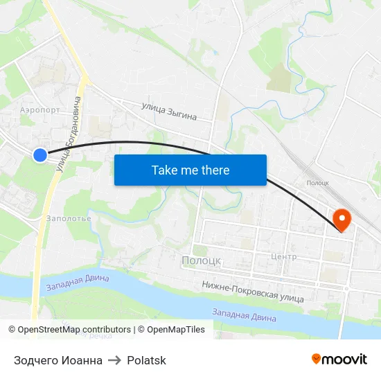 Зодчего Иоанна to Polatsk map