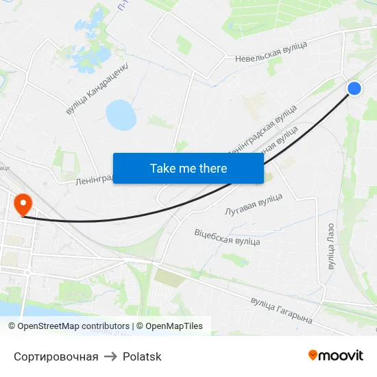 Sorting Station to Polotsk map