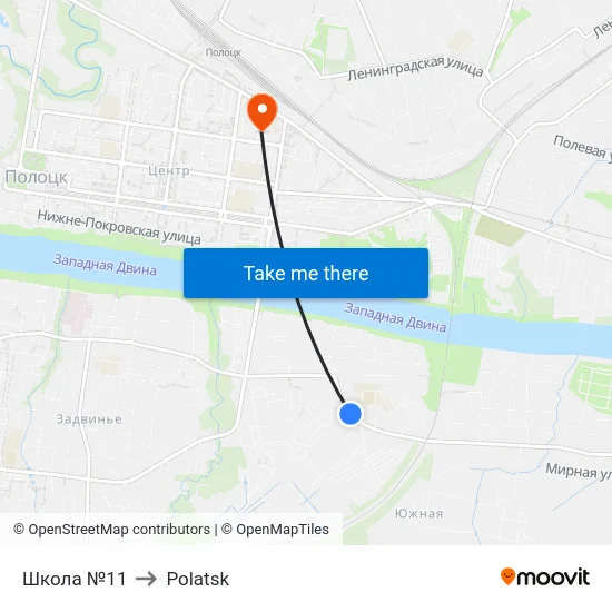 School No. 11 to Polotsk map