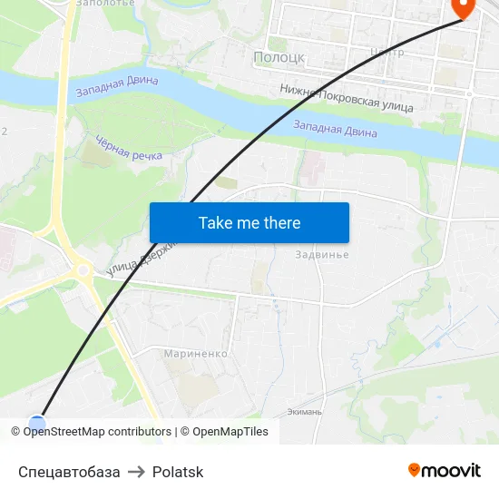 Спецавтобаза to Polatsk map