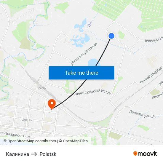 Kalinina to Polotsk map