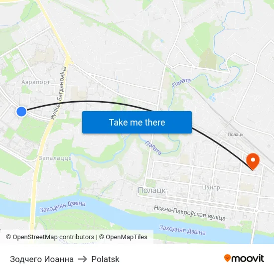 Zodchego Ioanna to Polotsk map
