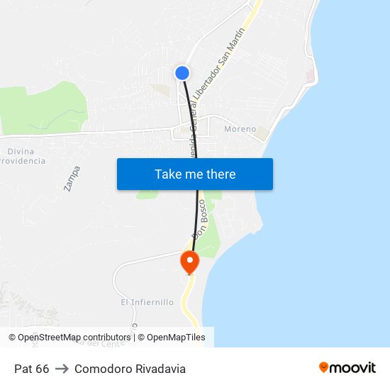 Pat 66 to Comodoro Rivadavia map