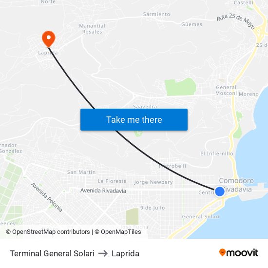 Terminal General Solari to Laprida map