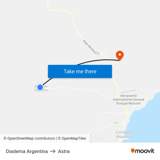 Diadema Argentina to Astra map