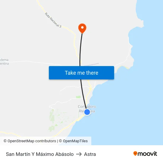 San Martín Y Máximo Abásolo to Astra map