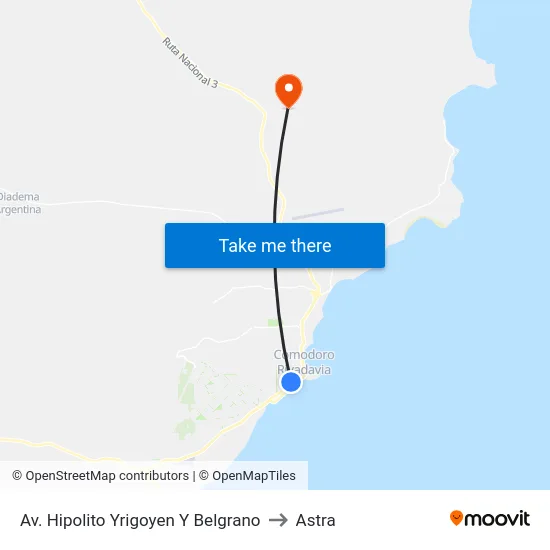 Av. Hipolito Yrigoyen Y Belgrano to Astra map
