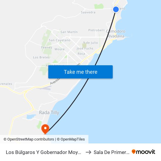 Los Búlgaros Y Gobernador Moyano (Fed. Deportiva) to Sala De Primero Auxilios map
