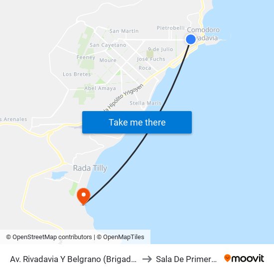 Av. Rivadavia Y Belgrano  (Brigada Mecanizada Ix) to Sala De Primero Auxilios map