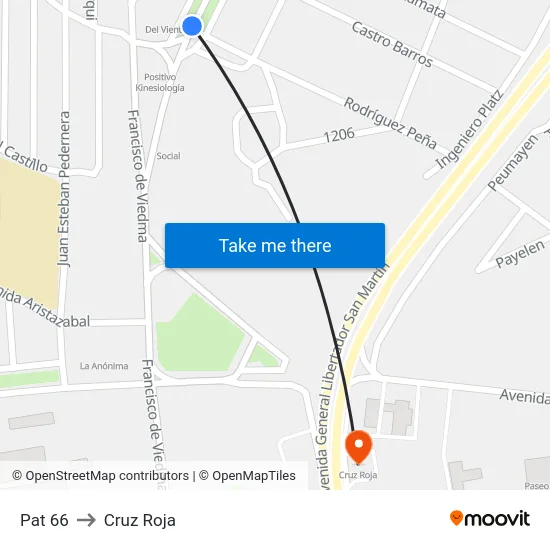 Pat 66 to Cruz Roja map