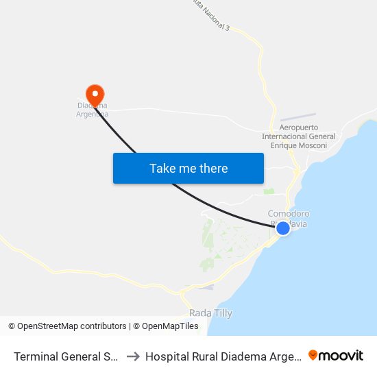 Terminal General Solari to Hospital Rural Diadema Argentina map