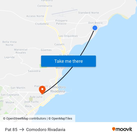 Pat 85 to Comodoro Rivadavia map