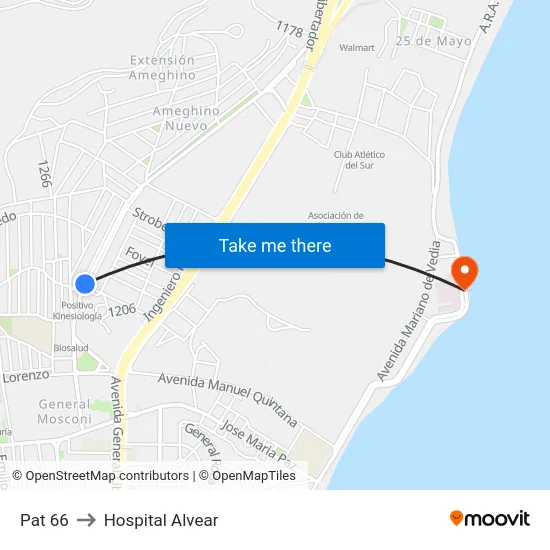 Pat 66 to Hospital Alvear map