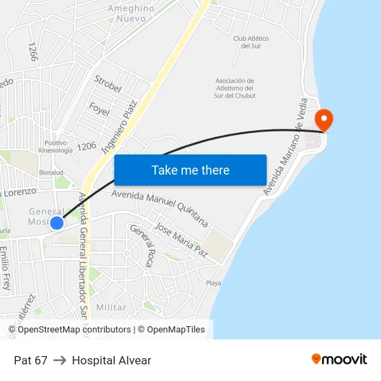 Pat 67 to Hospital Alvear map