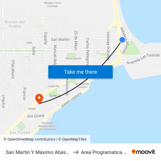 San Martín Y Máximo Abásolo to Area Programatica Sur map