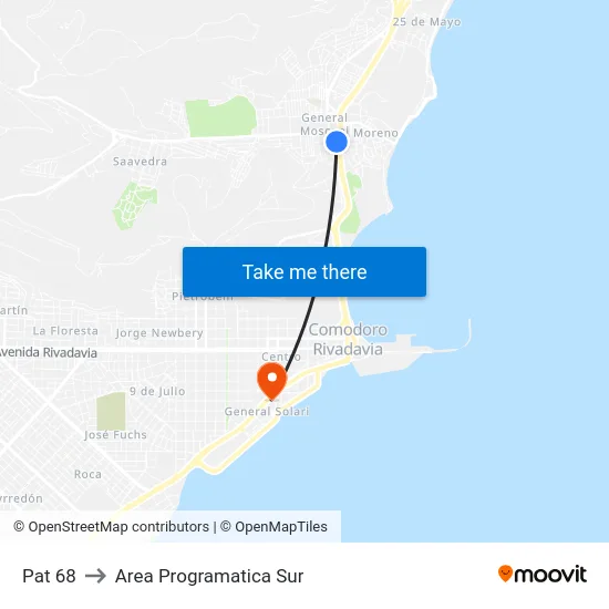 Pat 68 to Area Programatica Sur map