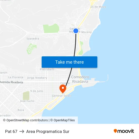 Pat 67 to Area Programatica Sur map
