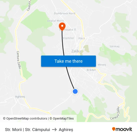 Str. Morii | Str. Câmpului to Aghireș map
