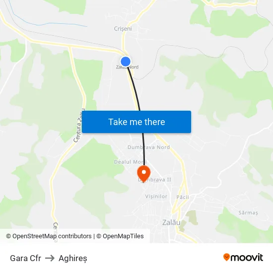 Gara Cfr to Aghireș map