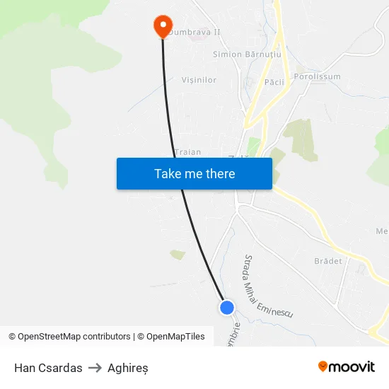 Han Csardas to Aghireș map