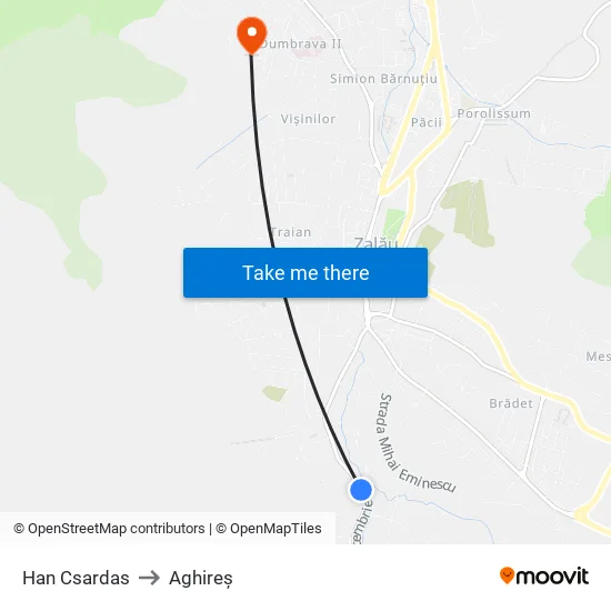 Han Csardas to Aghireș map