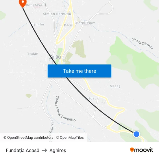 Fundația Acasă to Aghireș map