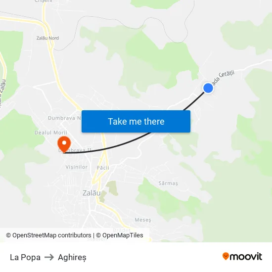 La Popa to Aghireș map
