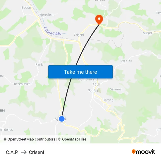 C.A.P. to Criseni map