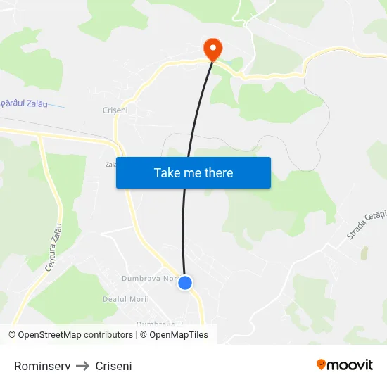 Rominserv to Criseni map