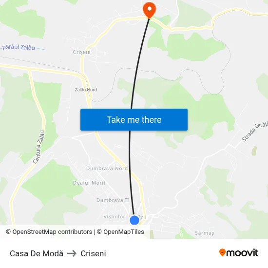 Casa De Modă to Criseni map