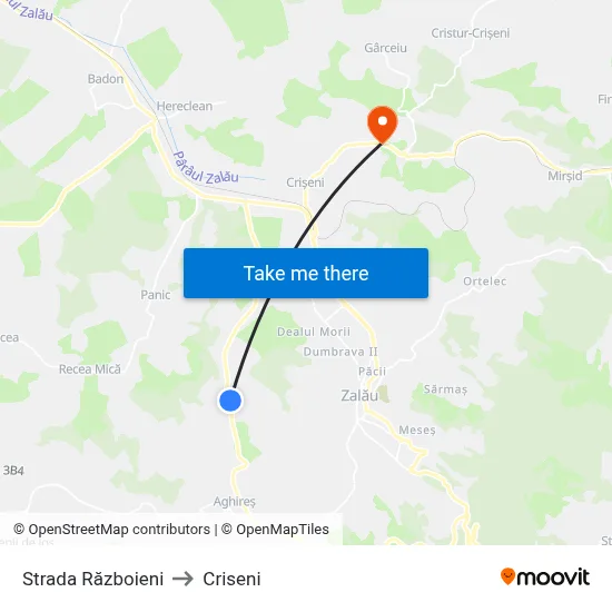 Strada Războieni to Criseni map