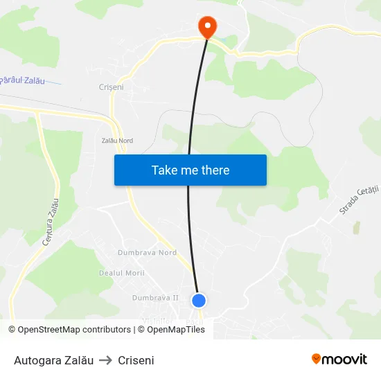 Autogara Zalău to Criseni map
