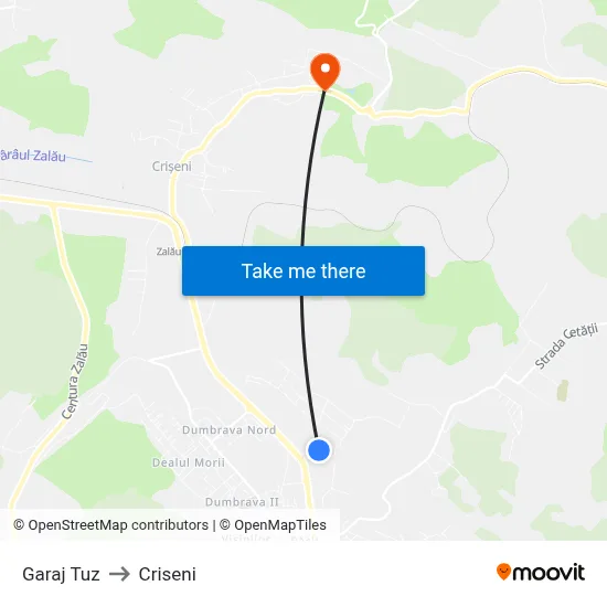 Garaj Tuz to Criseni map