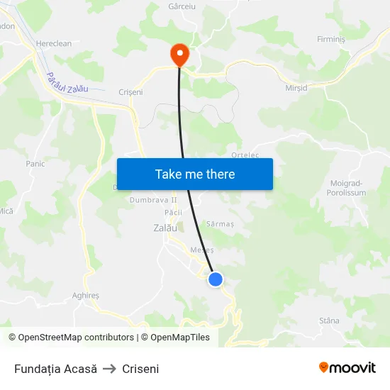 Fundația Acasă to Criseni map