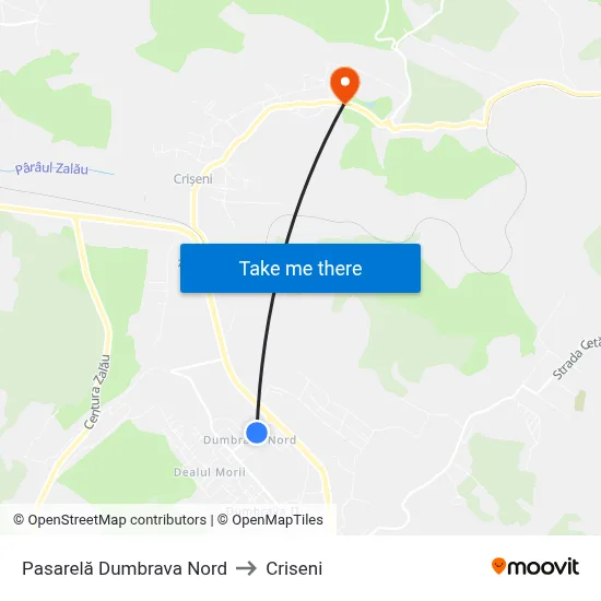 Pasarelă Dumbrava Nord to Criseni map