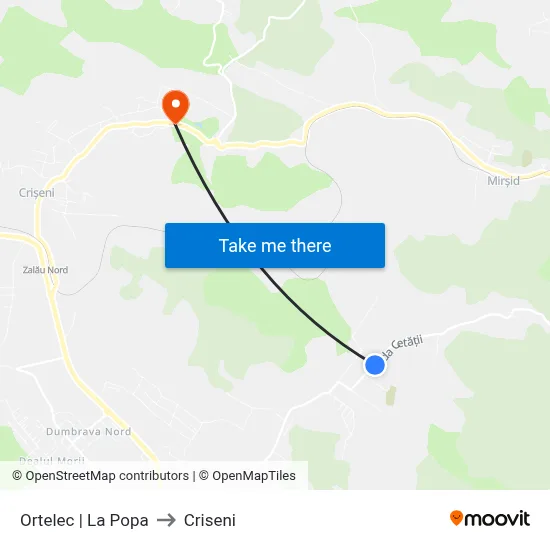 Ortelec | La Popa to Criseni map
