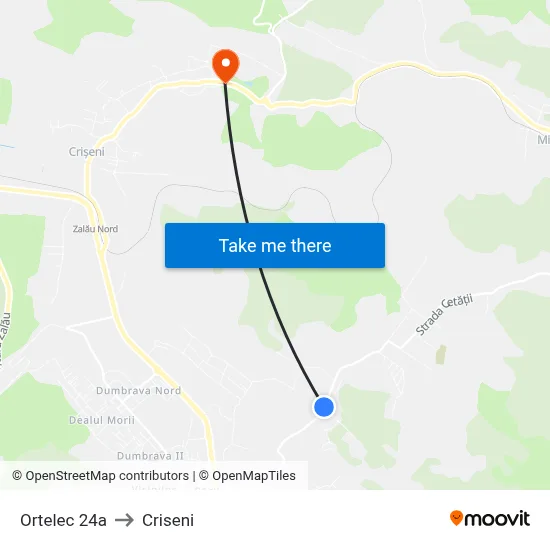 Ortelec 24a to Criseni map