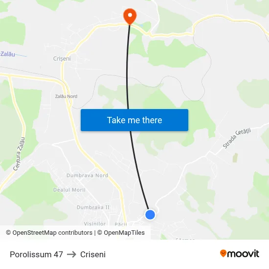 Porolissum 47 to Criseni map