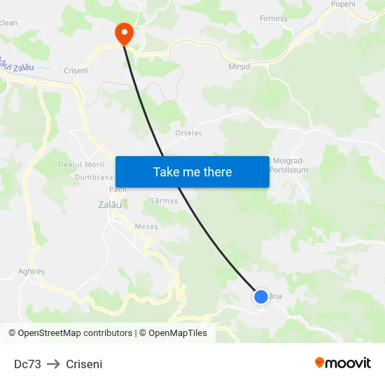 Dc73 to Criseni map
