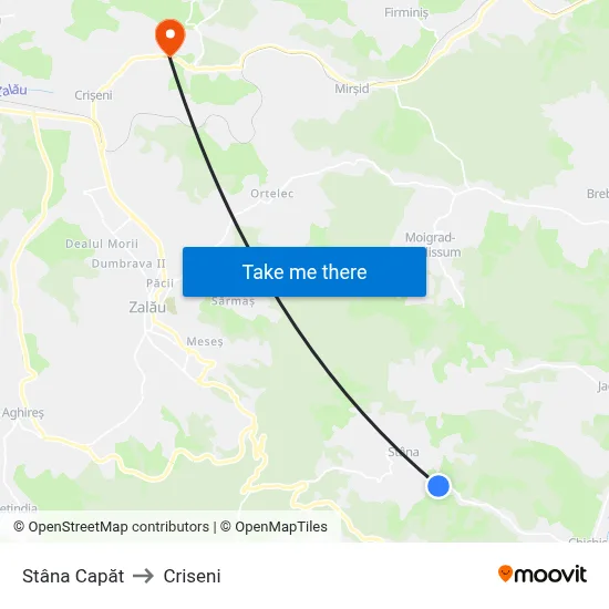 Stâna Capăt to Criseni map