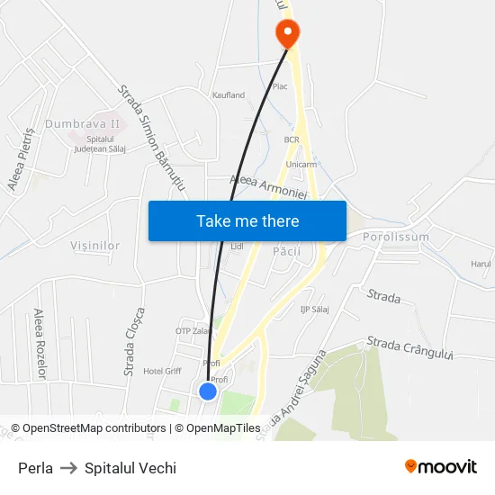 Perla to Spitalul Vechi map