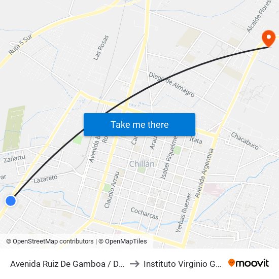 Avenida Ruiz De Gamboa / Dos Nte to Instituto Virginio Gómez map