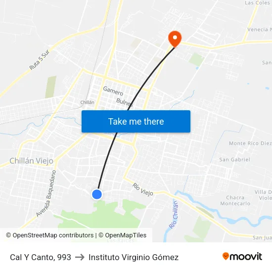 Cal Y Canto, 993 to Instituto Virginio Gómez map