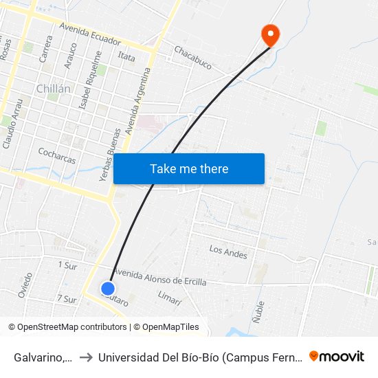 Galvarino, 248 to Universidad Del Bío-Bío (Campus Fernando May) map