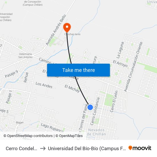 Cerro Condell, 1504 to Universidad Del Bío-Bío (Campus Fernando May) map