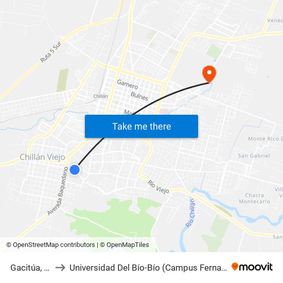 Gacitúa, 253 to Universidad Del Bío-Bío (Campus Fernando May) map