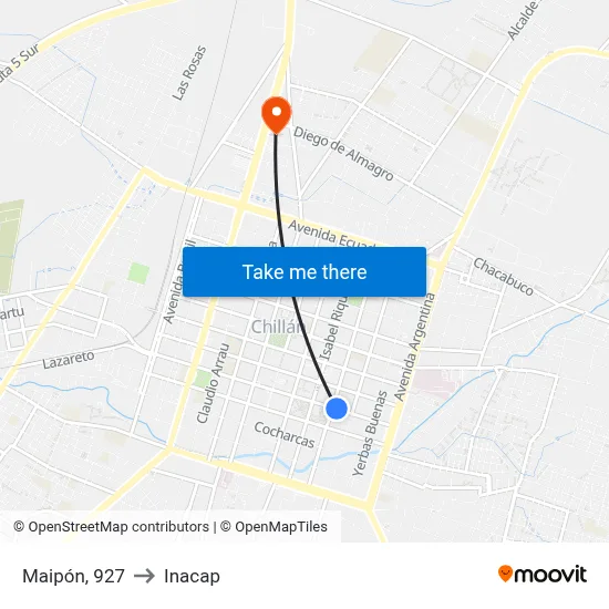 Maipón, 927 to Inacap map