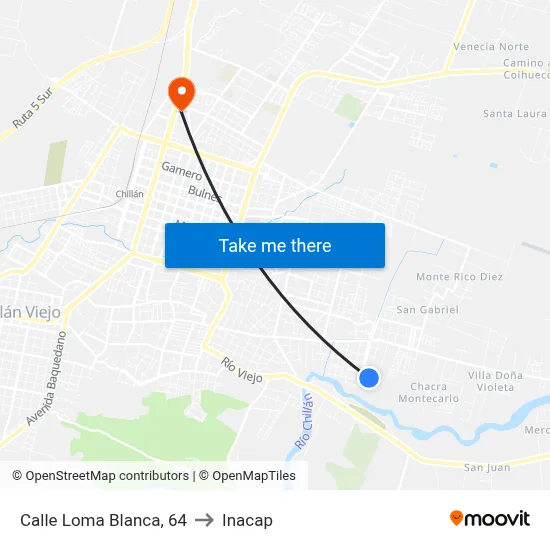 Calle Loma Blanca, 64 to Inacap map