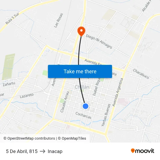 5 De Abril, 815 to Inacap map